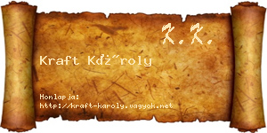 Kraft Károly névjegykártya
